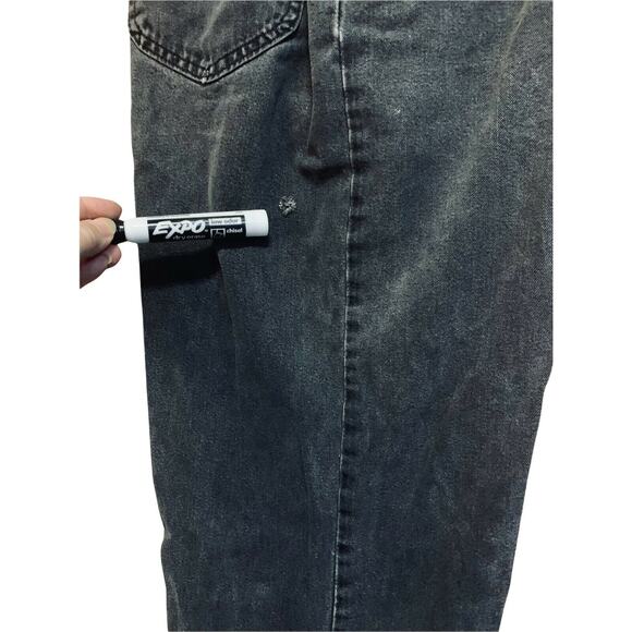 14M Lee Womens Original Jeans Black Mom Fit Denim Casual 5 Pockets Distressed - Picture 5 of 12